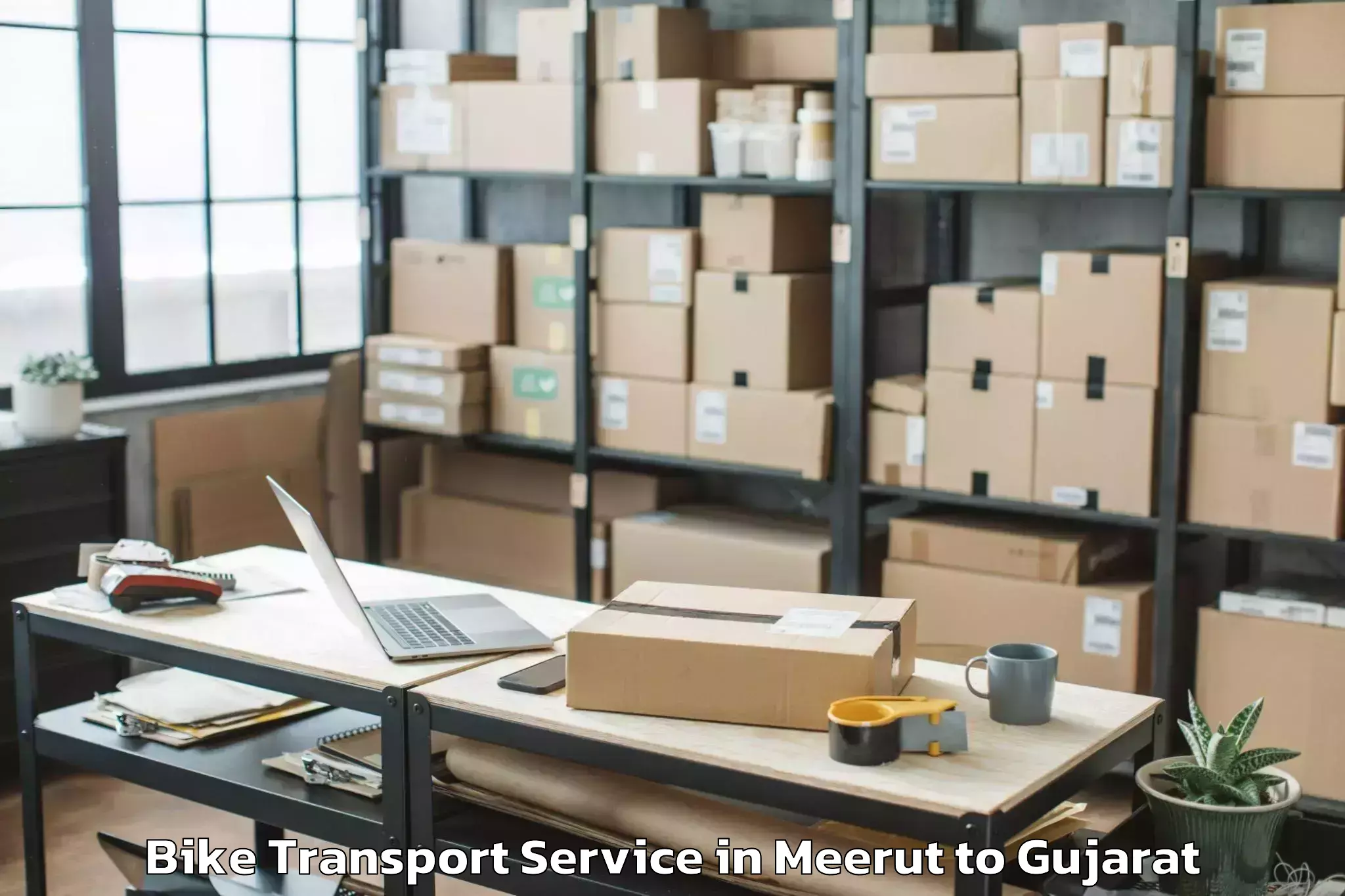 Easy Meerut to Hazira Bike Transport Booking